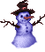 Snowperson wearing a top hat..