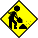 Construction worker digging