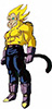 SSj6 Vegeta with yellow hair, yellow fur, a tail, and... an ape head?